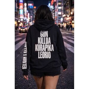 NWOT Anime‎ Hunter X Hunter Hip Pop Sport Hoodie Black M Gothic Graphic Grunge